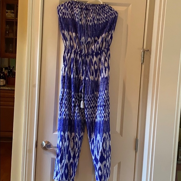 Tommy Bahamas Blue White Romper - Picture 2 of 3